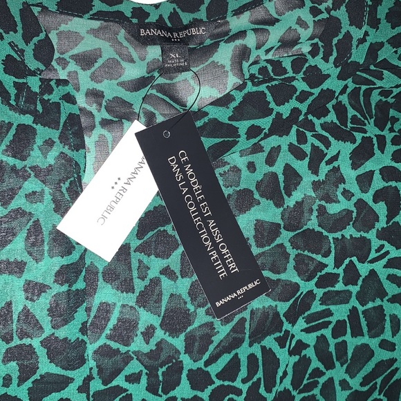 Green Animal Print Banana Republic Factory Dress - Picture 8 of 8